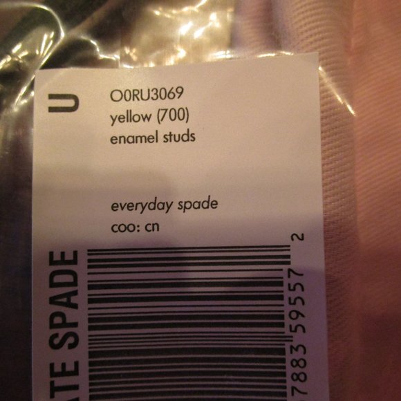 Kate Spade everyday spade enamel studs yellow - Picture 4 of 4